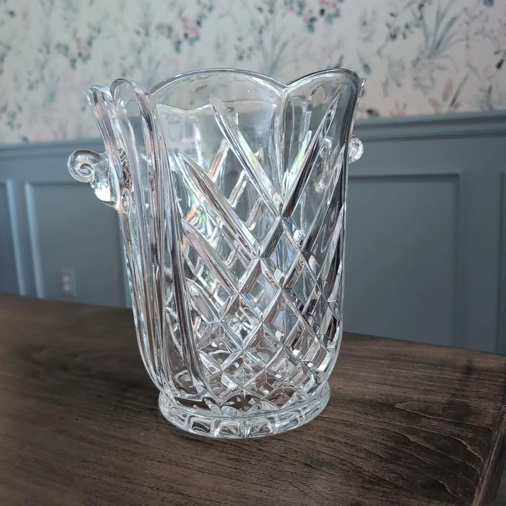 Vintage Towle Imperial Crystal 24% Lead Crystal Wine Chiller Ice Bucket Slovakia